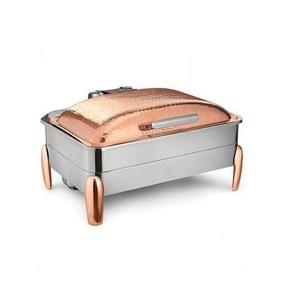 Chauffe-plat décoratif poli brillant pour service de restauration avec crique en verre Chauffe-plat de haute qualité pour buffet avec poêle à brûleur - Product Image 4