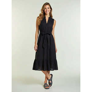 Vestido Midi Romántico Moderno con Cuello Mandarín, Cinturón, Algodón, Corte en A, Transpirable, para Verano, Tallas XS-XXL, Cintura Imperio, ODM - Product Image 2