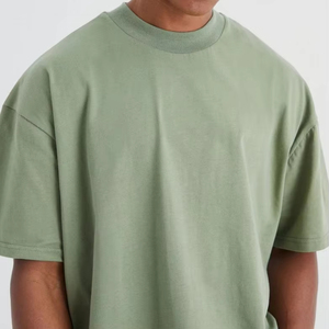 100% algodón, camiseta para hombre, ajuste suelto, impreso 2025, venta al por mayor, camiseta de gran tamaño para hombre, talla grande, logotipo personalizado liso OEM - Product Image 5