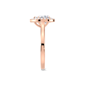 IGI Certified 1CT Pear Cut Halo Lab Grown Diamond Engagement/Wedding <b>Ring</b> In 9K Yellow/White/Rose Gold Luxury Bridal <b>Ring</b> - Product Image 3