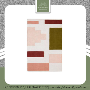 Premium Quality 100% Cotton Hand Braided Embroidered Abstract Pattern Living Room Rug Machine Made for Bathroom Kitchen Use - Product Image 4