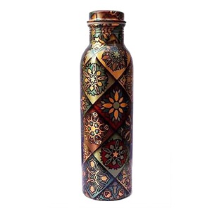 Bouteille d'eau de couleur dorée faite à la main à Moradabad Cadeau personnalisé de grande capacité - Product Image 2
