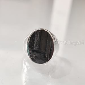 Grossiste Bague pour homme Bague en argent sterling 925 avec pierre précieuse de tourmaline noire naturelle Bague de naissance d'octobre Bijoux de Noël arabes - Product Image 4