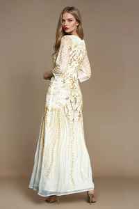 Atractivo elegante cena vestido de graduación señora cuentas de cristal bordado a mano fiesta vestido largo mujeres Sexy vestidos de noche formales - Product Image 2