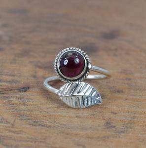 Tendencia 925 plata esterlina granate piedra preciosa anillo joyería hecha a mano plata estilo bohemio anillo joyería para mujeres regalo para niñas - Product Image 2