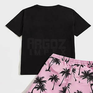 ชุดสองชิ้นแบบลำลองสำหรับผู้ชายใส่ในฤดูร้อนเสื้อยืดและกางเกงขาสั้นระบายอากาศได้ดีโลโก้ตามสั่งสำหรับกิจกรรมกลางแจ้งยามว่าง - Product Image 3