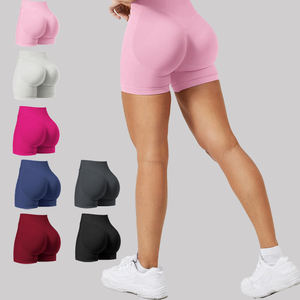 Shorts de yoga de gymnastique de sport taille haute de couleur unie confortables et respirants pour femmes vente en gros - Product Image 2