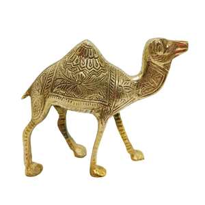 Camello de latón hecho a mano de alta calidad con grabado acabado dorado para decoración Metal artesanías árabes camello - Product Image 1