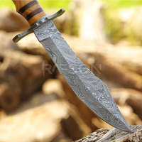 Couteau de chasse en acier damas avec poignée ergonomique et gaine résistante aux intempéries couteau de chasse tactique extérieur