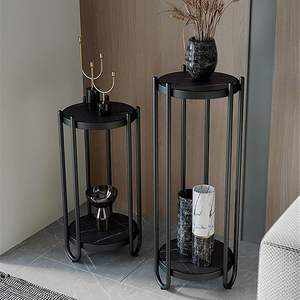 Marco de hierro con mesa auxiliar superior de mármol para dormitorio, oficina y sala de estar para agregar muebles elegantes y funcionales - Product Image 5