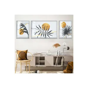 Collage 3 pièces moderne Impression UV Peinture sur verre incassable Arts muraux encadrés en métal - Product Image 2