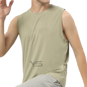 Solid Color Custom Logo Breathable Cotton Tank Top Wholesale Seamed Tank Top <b>for</b> <b>Men</b> Gym Workout <b>Singlet</b> - Product Image 1