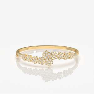 Round Cut Moissanite Diamond Sterling Silver <b>Bracelet</b> Elegant & Luxurious Bangles - Product Image 1