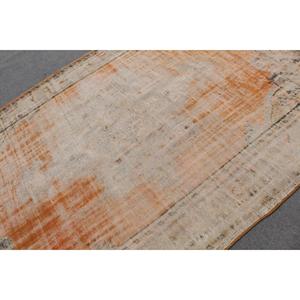 Tapis vintage, grand tapis turc de 6,46 x 9,5 pieds, tapis en laine à motifs floraux orange et blanc - Product Image 5