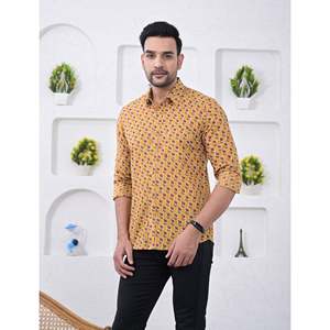 Chemise décontractée pour homme en coton imprimé à manches longues, respirante, en popeline ou tissu Oxford, motif floral ou à pois, offre ODM - Product Image 4