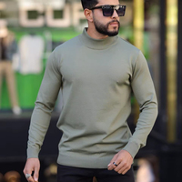 Sudadera informal sólida con cuello redondo para hombre, manga larga, antiarrugas, algodón antiretráctil, parte superior polar, lavado con ácido, Otoño, teñido liso