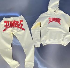 Conception personnalisée 100% coton Survêtement pour hommes Oversize Heavyweight Quick Dry Puff Print Unisex Hoodies And Sweatpants Set - Product Image 3