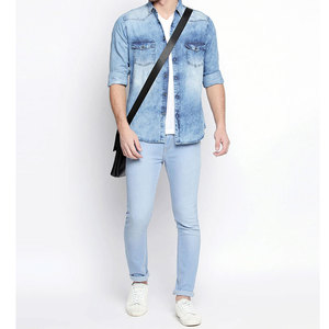 Camisas de mezclilla de manga larga para hombre de ropa informal fabricada de alta calidad/camisas de mezclilla de moda para hombre de buena venta con botones - Product Image 5