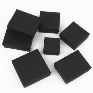 Boîte à bijoux en papier noir Bracelet collier bague boucle d'oreille boîte Kraft cadeaux de mariage boîte d'emballage bijoux accessoires - Product Image 2