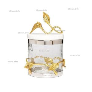 Glass Food Storage Canister With Marble Lid Round Shape Customized Size <b>Chocolate</b> Dessert Serving Box In India - Product Image 5