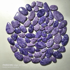 Charoita Natural de Alta Calidad, Certificada por Terceros, Cabujón de Piedra Preciosa Suelta, 20-45 mm, Forma Mixta, Tamaño 8-12 g, para Joyería - Product Image 4