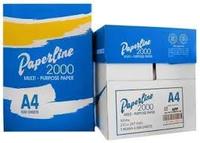 Papel A4 Paperline -2000 de Alta Calidad, Color Blanco Natural Personalizado (75gsm), 500 Hojas, 5 Paquetes, Multiusos para Oficina