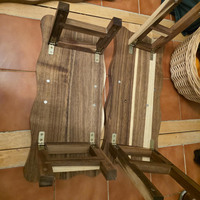 Plateau de service à 3 niveaux en bois d'acacia pour fête, table de dessert pliable, présentoir pour fête du 4 juillet, mariage, Noël en provenance du Vietnam
