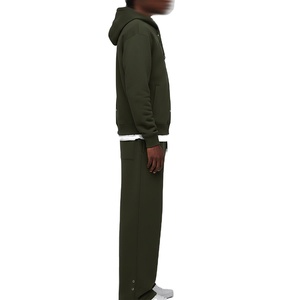 Fashionable Streetwear Polyester/Cotton Hooded Printed Sweatsuits High Quality Custom Made Solid Color Drawstring Closure - Product Image 3