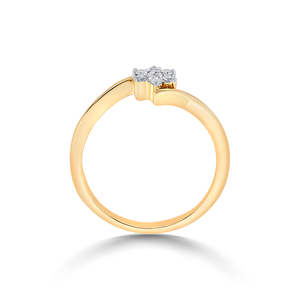 แหวนเพชรทองคำขาวประดับดอกไม้เล็กๆ สำหรับผู้หญิง - Product Image 4