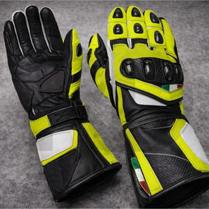 Gants de course de moto en cuir professionnels personnalisés, protection des jointures en fibre de carbone. - Product Image 2