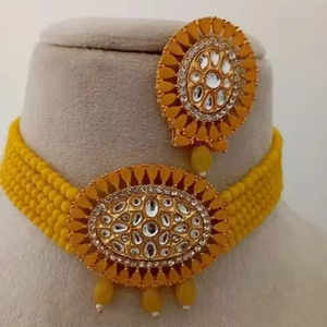 Indian Manufacturer's High Quality Gold Plated <b>Choker</b> Necklace Set Customizable Ethnic Zircon Women/Girls' Fashion Jewelry Sets - Product Image 1