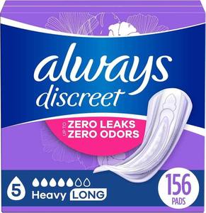 Always Discreet Solid Pattern Adult Incontinence Pads for Women Heavy Absorption Long Length Postpartum 156 CT ODM Everyday - Product Image 3