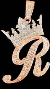 2.50Ct rond véritable pendentif Moissanite lettre personnalisée 14K or jaune plaqué bijoux en argent Sterling pour la fête diamant charme - Product Image 2