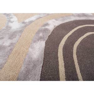 Tapis géométrique en laine et viscose tufté à la main Acar gris et noir Ptwv-7139 pour la maison, le salon, le couloir, la chambre d'adolescent, rectangulaire rayé - Product Image 3