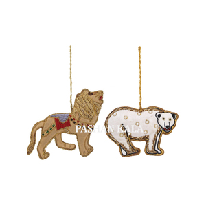 Dernière production pour l'art indien travail forme animale ornement de noël tissu fin Zari broderie avec fabricant et exportateur - Product Image 1