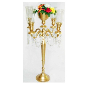 Attractive Design Handmade Fancy <b>Candelabra</b> With Glass Votives Newest Luxury Metal Candle Pillar Manufacturer of Candle Stand - Product Image 3