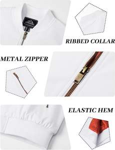 Men's Casual Windproof Bomber Jacket Full Zip Winter Warm <b>Padded</b> <b>Coat</b> with College Baseball Varsity Style Canvas Fabric - Product Image 4