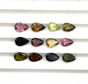 Lot de pierres précieuses en vrac de tourmaline multicolore naturelle 3*5-6*8 MM pierre précieuse coupée en poire pour la fabrication de bijoux - Product Image 3