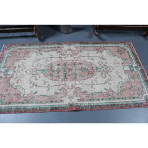 Tapis d'appoint vintage 3,5x6,7 pieds, tapis turc, tapis à motifs floraux rouges - Product Image 3