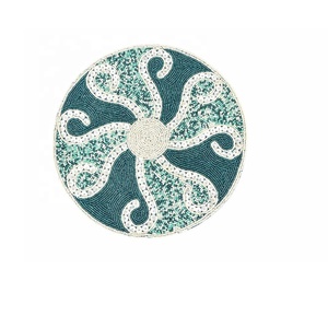 การออกแบบล่าสุดรอบลูกปัดแก้วเสื่อสถานที่โต๊ะกาแฟแก้วลูกปัดตารางลูกปัดตารางห้องครัวลูกปัดแผ่นชาร์จ - Product Image 3