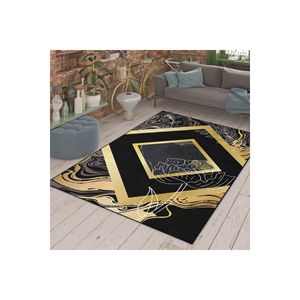 Carreau d'or de luxe détail numérique imprimé tapis coupé Pile Style moderne ignifuge pour chambre hôtel bureau 50x50 motif carré - Product Image 4