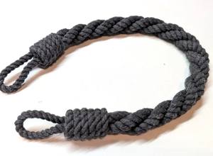 Abrazaderas para Cortinas de Cuerda de Algodón Gris Oscuro, Hechas a Mano - Product Image 3