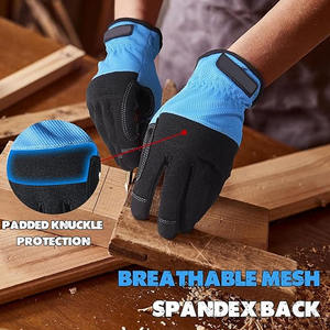 Wholesale Hi Vis Reflective <b>Tape</b> LED Bulb Enhanced Visibility Working Gloves Comfortable Full-Finger Safety Traffic Gloves - Product Image 3