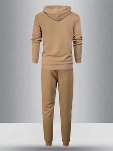 Survêtement pour garçons Haut à capuche en polaire contrastée avec bas de camouflage uni Ensemble de vêtements de jogging et de sport - Product Image 2