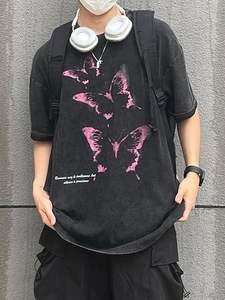 Nouvel arrivage d'été en gros T-shirt de designer de haute qualité délavé à l'acide en coton avec impression numérique T-shirt uni pour hommes - Product Image 6