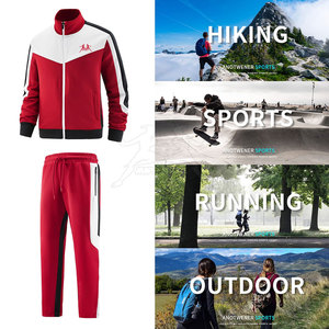 Conjunto de chándal deportivo de dos piezas con chaqueta con cremallera y pantalones de cintura con cordón Conjunto de chándal de entrenamiento transpirable - Product Image 5