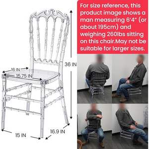 Juego de 4 Elegantes Sillas de Comedor Acrílicas Transparentes, Estilo Fantasma, Cristalinas, Apilables, para Bodas y Eventos - Product Image 3
