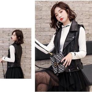 2024 Women's PU Leather <b>Vest</b> Spring Autumn Sleeveless Jacket Canvas Korean Waistcoat <b>Heated</b> Winter Coat <b>Ladies</b> Locomotive Suit - Product Image 3