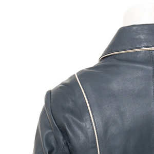 OEM High Quality Women's Breathable <b>Waterproof</b> Windproof Leather Jacket Autumn Casual Outerwear <b>Zipper</b> Fashion Style Plain Dyed - Product Image 4