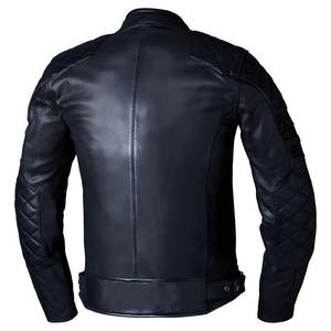 Veste en cuir zippée pour homme, coupe slim, coupe-vent et respirante, style urbain, de haute qualité, fabriquée par des professionnels, avec col montant. - Product Image 2
